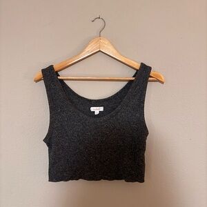 Colsie Women's Heathered Gray Crop Top